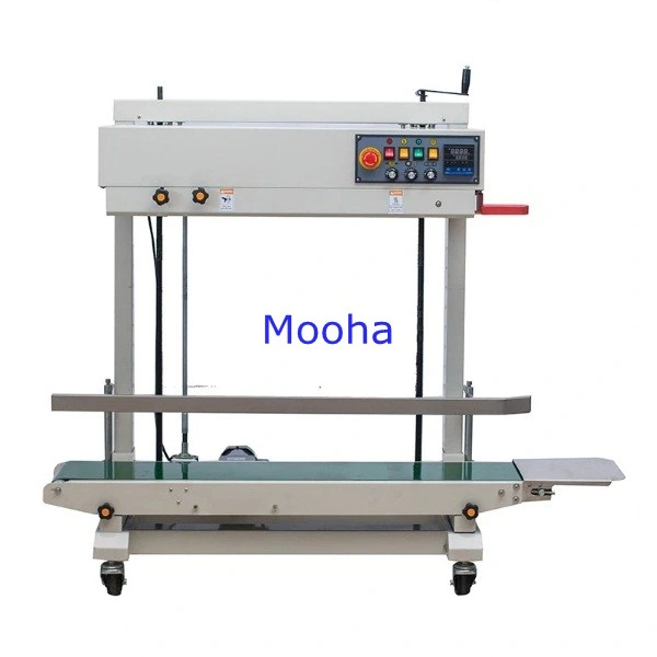 Vertical Plastic PP PE Bag Continuous Band Sealer with Solid Ink Code Printer