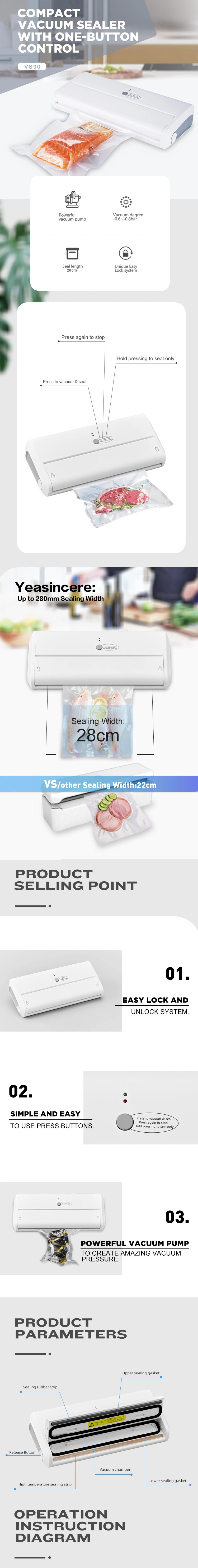 Best Household Kitchen Used Mini Vacuum Plastic Bag Food Vacuum Sealer Packaging Machine Food Automatic Vacuum Food Machine Sealer Vacum machine Food