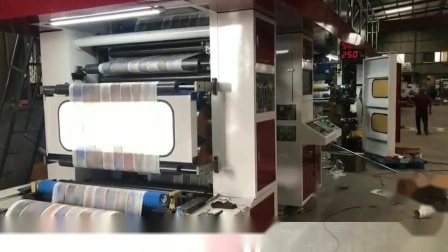 Macchina da stampa flessografica a tamburo centrale a 4 colori per film plastici